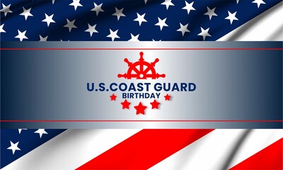 U.S. Coast Guard Birthday Design concept , vektor background banner