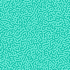 Chaotic green stripes, seamless Turing pattern. Hand drawn vector illustration