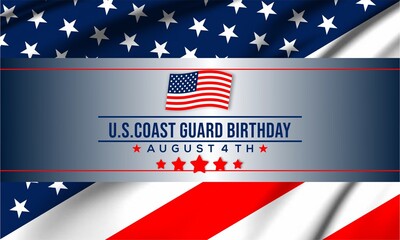 U.S. Coast Guard Birthday Design concept , vektor background banner