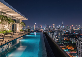 Naklejka premium night view of the city