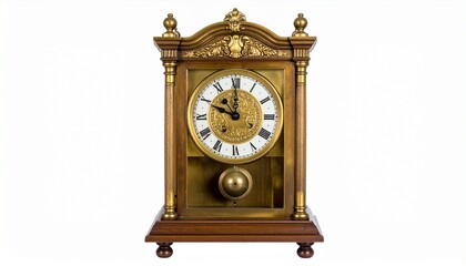 antique clock isolated on white