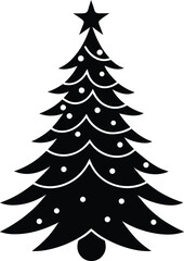 Simple christmas tree silhouette vector graphic design