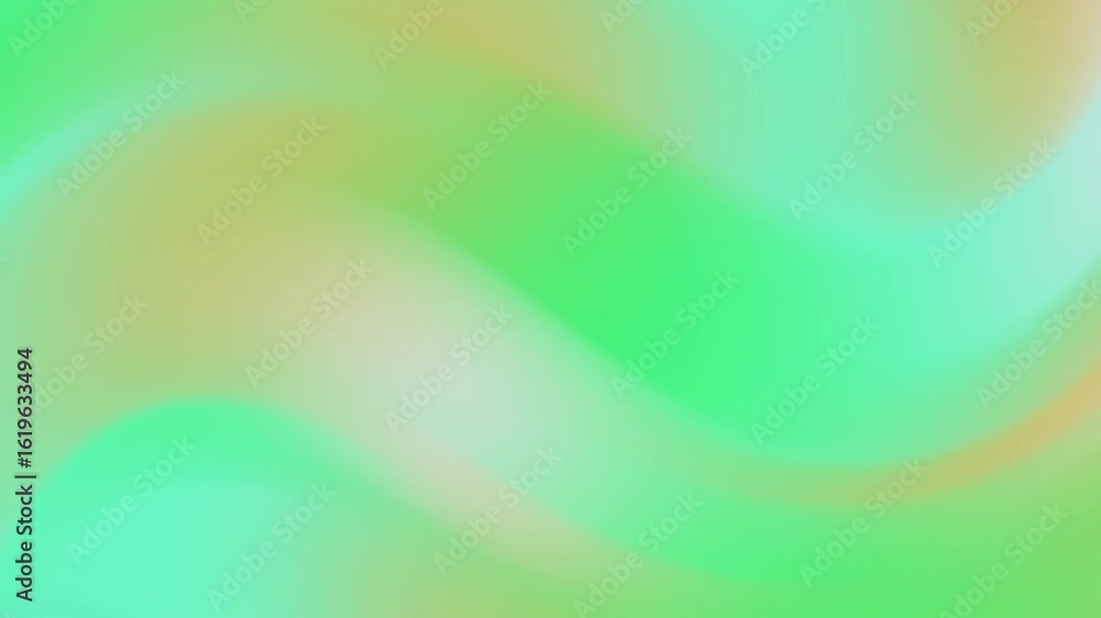 Poster abstracts gentle waves of green and yellow blend smoothly in this abstract motion background animati