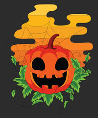 Cute Jack o Lantern Halloween Pumpkin – Fall Animal Vector with Spooky Vibes