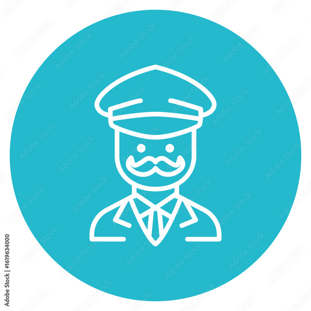 Poster captain icon vector image. can be used for ocean.