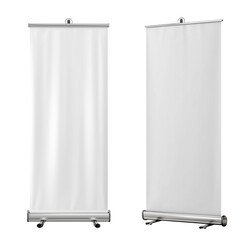 Blank roller banner mockup isolated on transparent background. Billboard and Presentation concept
