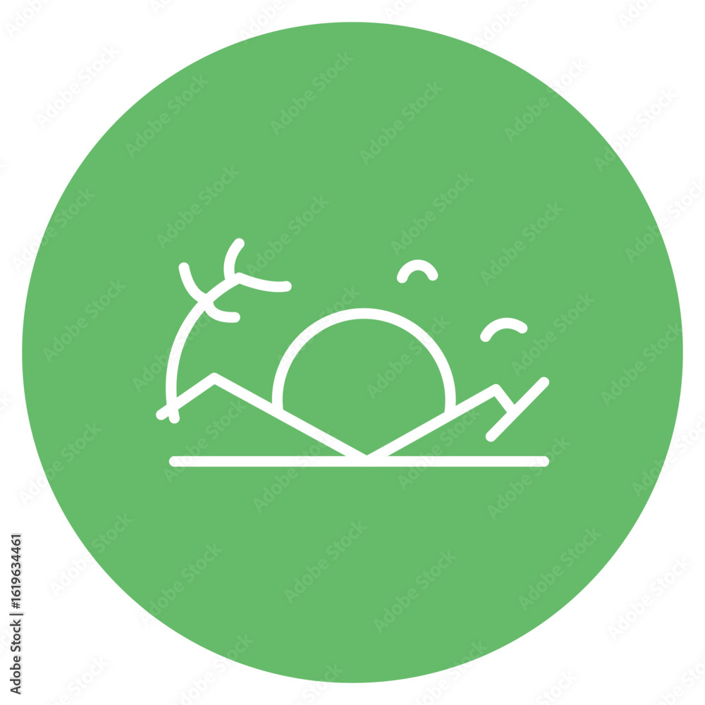 Poster sunset icon vector image. can be used for ocean.