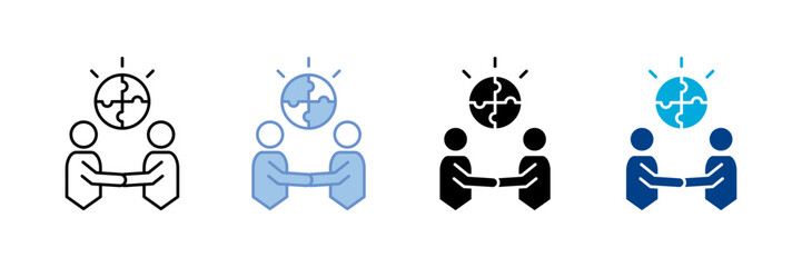 Team Bonding Icon Set Multiple Style Collection