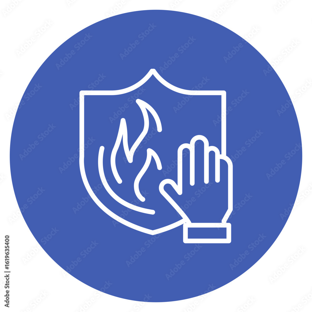 Poster fireproof icon vector image. can be used for fabric features.