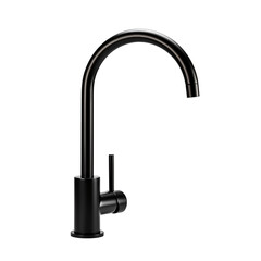 Sleek modern black kitchen faucet with single lever for stylish home renovations