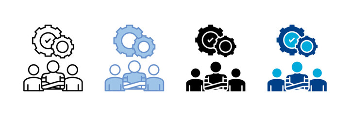 Team Work Icon Set Multiple Style Collection