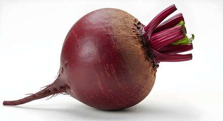 Red beetroot isolated on white background.