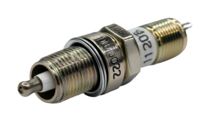 Spark plug installation process in automotive workshop mechanical components detailed guide isolated on transparent background, png