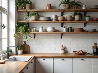 Minimalist Modern Kitchen Interior with Functional Layout