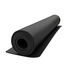 Unrolled black yoga mat with textured grip surface for ultimate workout stability