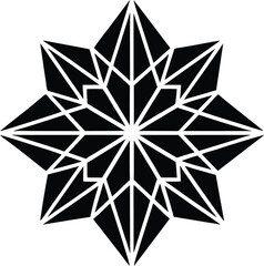 Obraz premium Geometric snowflake silhouette vector design element