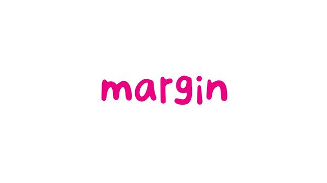 Margin word on white background