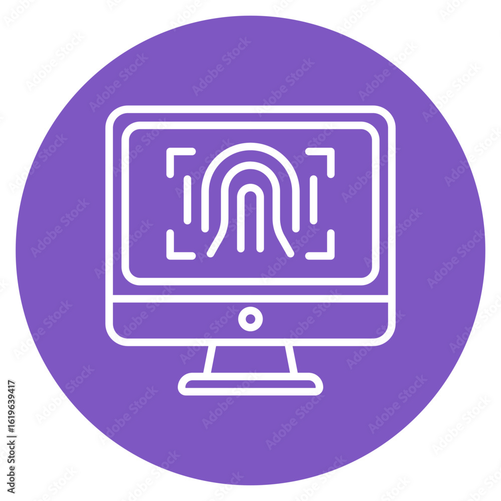 Poster biometric computer icon vector image. can be used for biometrics.