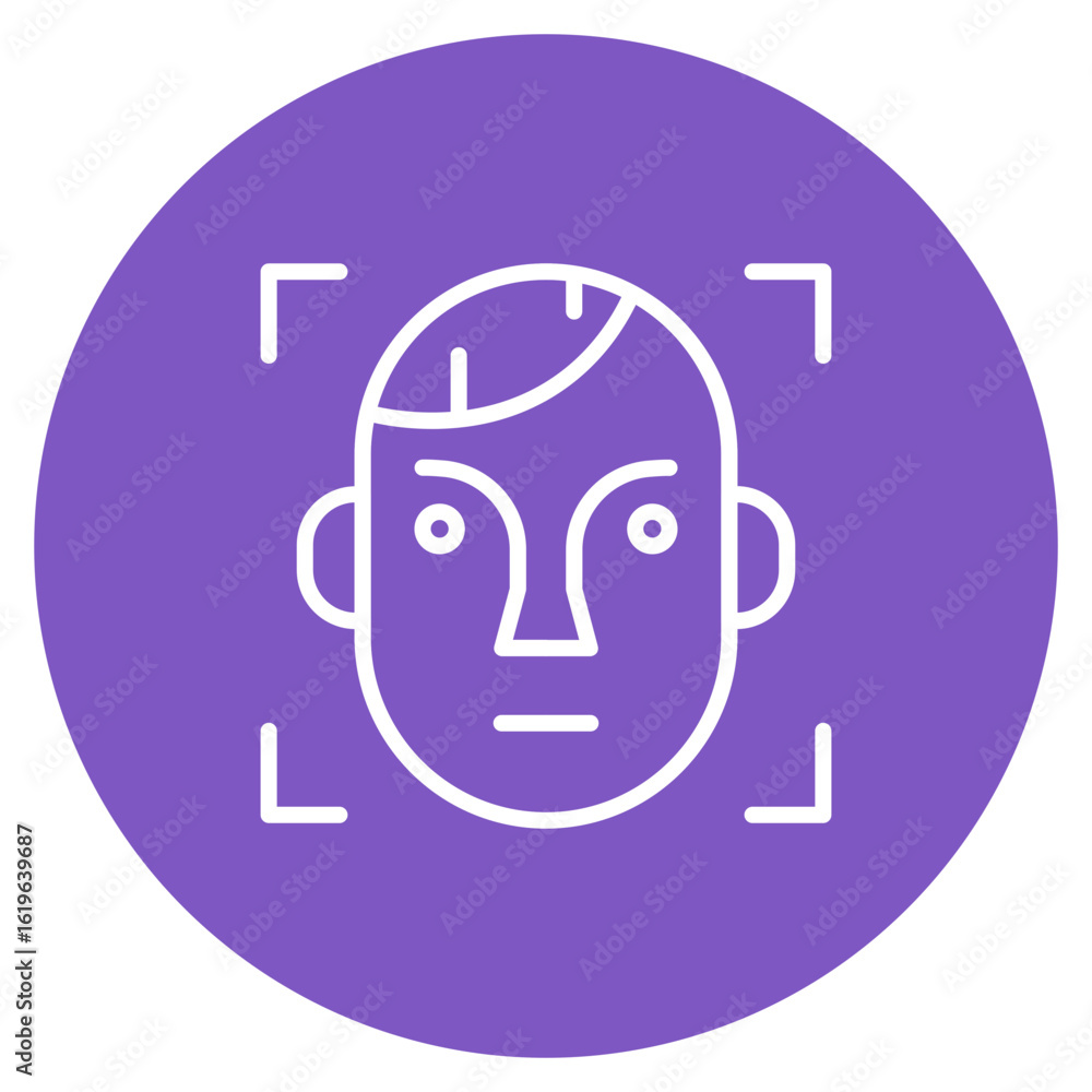 Poster face recognition icon vector image. can be used for biometrics.