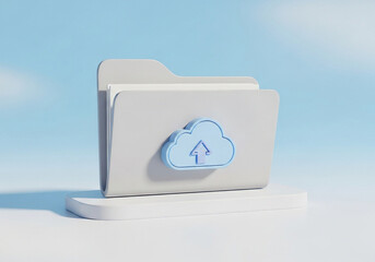 Securely upload your digital assets with this modern cloud storage folder icon