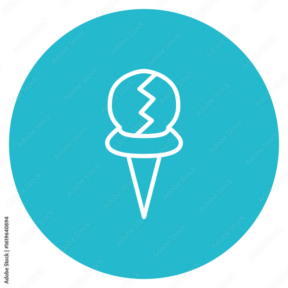 Poster broken pin icon vector image. can be used for bowling.