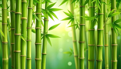 Lush green bamboo forest