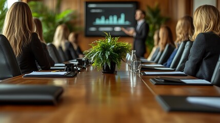 Business meeting in progress at a large conference table.