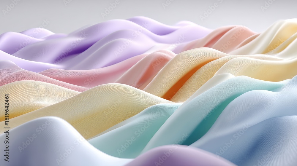 Poster colorful abstract wave patterns with soft textures and flowing forms