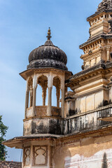 Close-Up of Historic Hindu Temple Watchtower with Arches and Dome in Pushkar, India