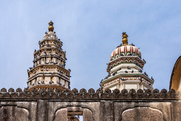 Twin Hindu Temple Towers in Pushkar, Rajasthan, India