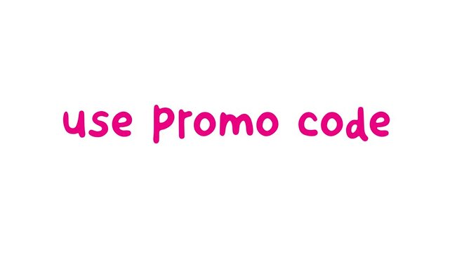 Use promo code word on white background