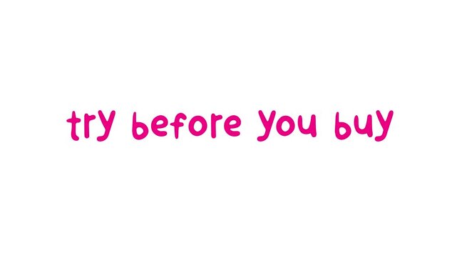 Try before you buy word on white background