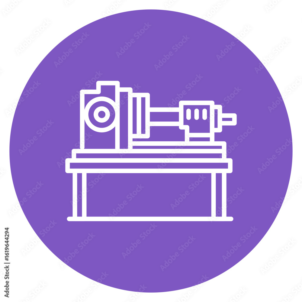 Poster lathe machine icon vector image. can be used for mettalurgy.