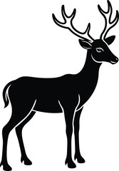 Majestic reindeer silhouette vector illustration