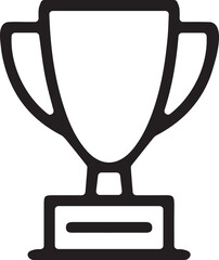 Sleek Black and White Trophy Icon Victory Symbol and Achievement Graphic Illustration For Recognition and Success