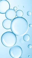 Light blue bubbles, ascending