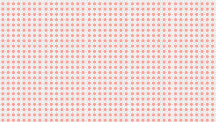 Repeating pattern of pink circles and squares on a light beige background creating a seamless design