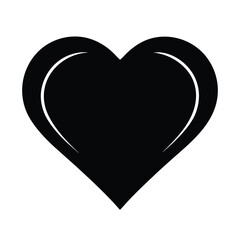 Simple black heart icon on a clean white background