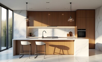 Elegant Modern Kitchen with Contemporary Interior Style