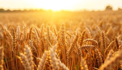 Fototapeta premium Golden wheat field at sunset (9)