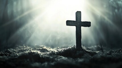 Fototapeta premium Cross symbol light