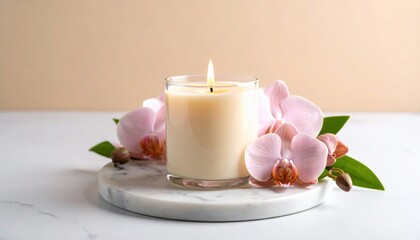 Serene Candlelight and Orchids: A Relaxing Ambiance