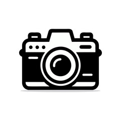 monochrome camera icon using black lines