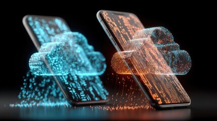 Exploring edge cloud computing innovations digital devices data transfer technology close-up future trends