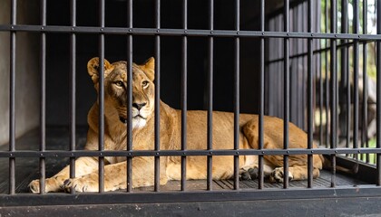 Lioness in enclosure