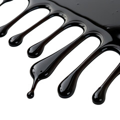 Obraz premium Dripping Black Liquid Texture Background and Abstract Design Element on transparent background