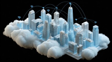 Transforming urban landscapes edge cloud computing in smart cities digital innovation futuristic view urban environment