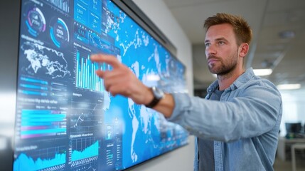 Transforming business insights edge cloud computing analytics modern office digital dashboard collaborative environment data visualization