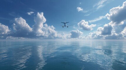 Plane sky ocean view