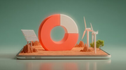 Innovative edge cloud computing solutions for renewable energy digital landscape 3d visualization futuristic technology integration